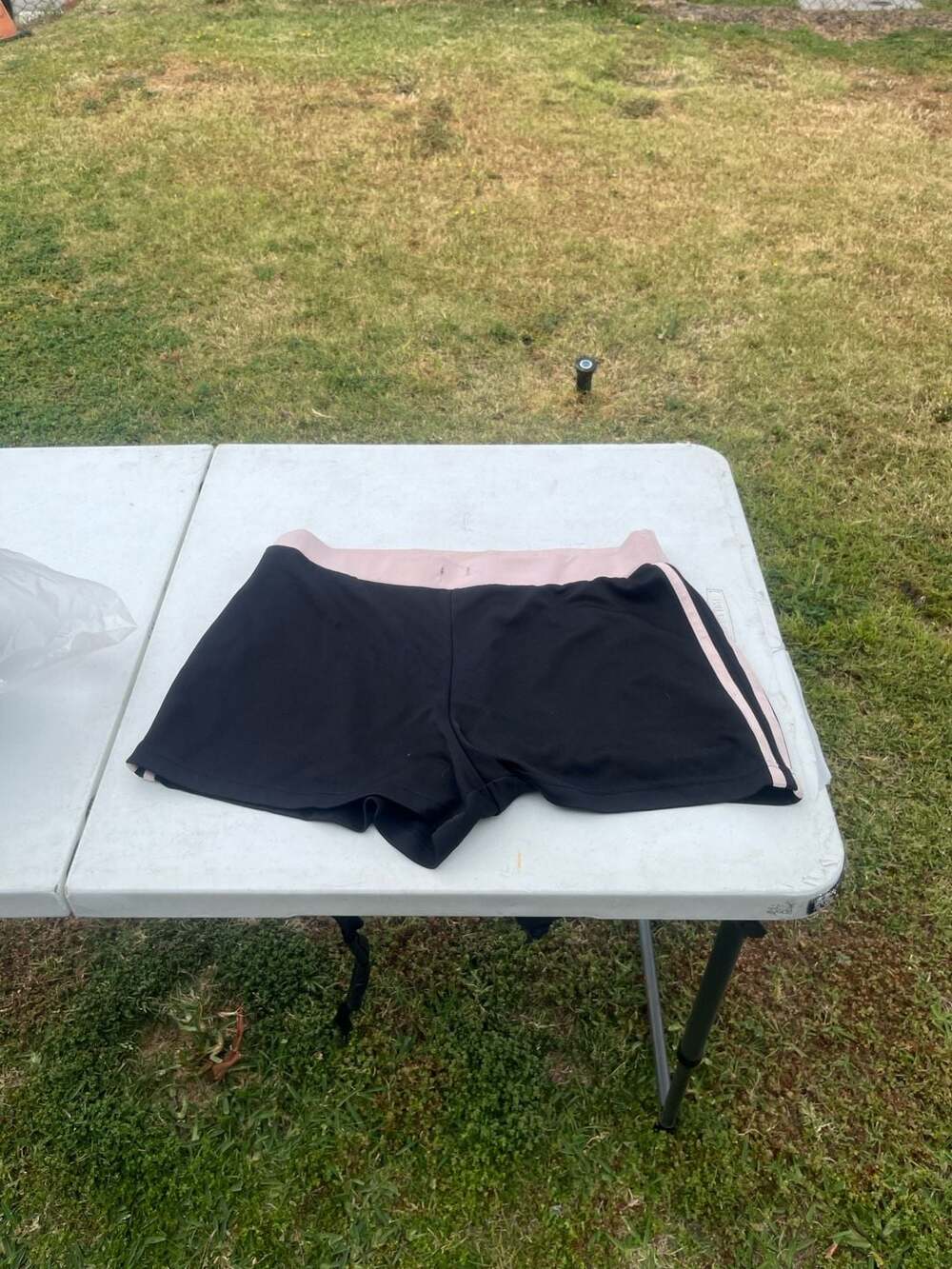 Vision Black and Pink Striped Athletic Shorts